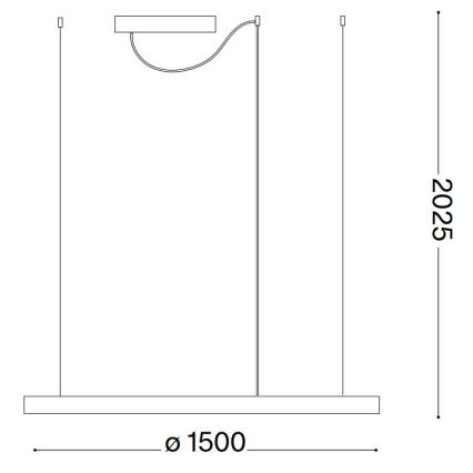 Ideal Lux - LED полилей на кабел ORACLE SLIM LED/83W/230V 3000K CRI 90 Ø 150 cm бял