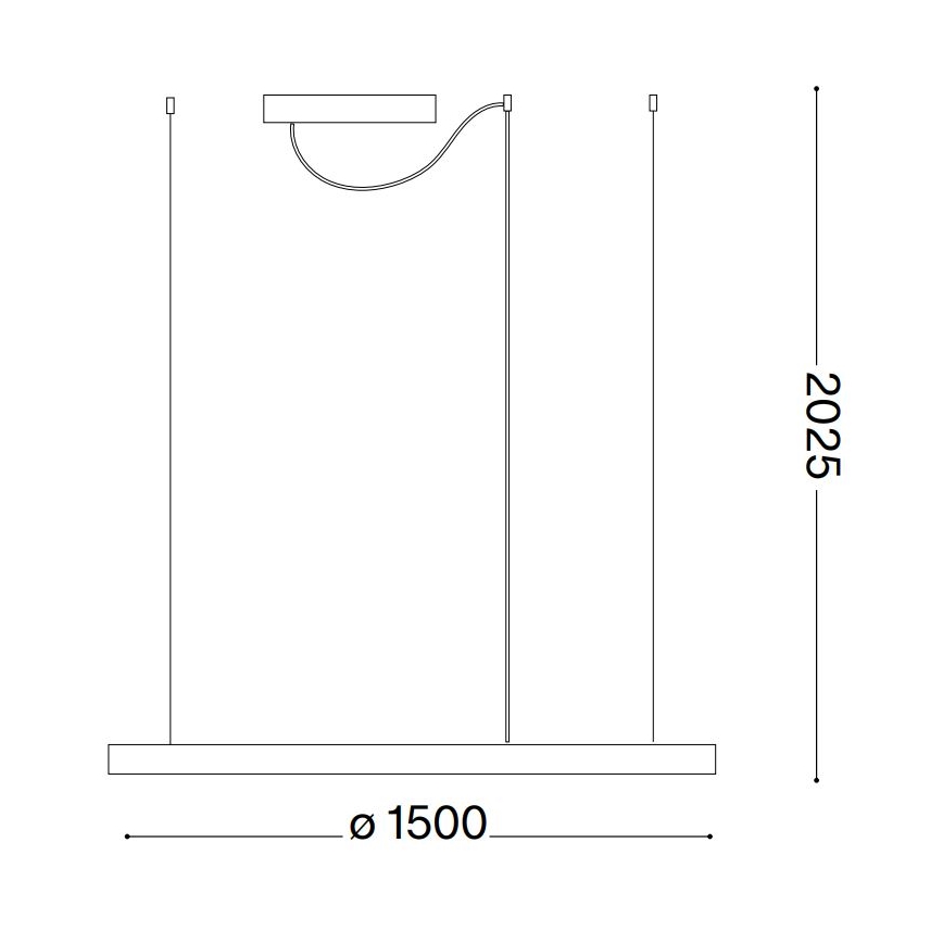 Ideal Lux - LED полилей на кабел ORACLE SLIM LED/83W/230V 3000K CRI 90 Ø 150 cm бял