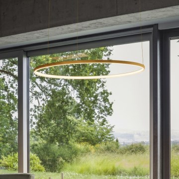 Ideal Lux - LED полилей на трос ORACLE SLIM LED/53W/230V 3000K CRI 90 Ø 90 см златист