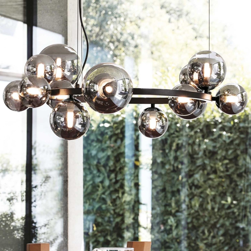 Ideal Lux - LED полилей на кабел PERLAGE 11xG9/3W/230V Ø 73 см черен/димно черен