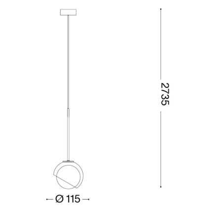 Ideal Lux - LED полилей на кабел BLOOM 1xG9/3W/230V Ø 11,5 см златист/димно-бежов