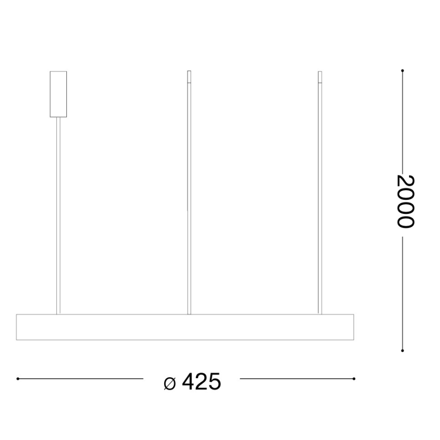 Ideal Lux - LED полилей на кабел GEMINI LED/36W/230V 4000K диаметър 42,5 cm CRI 90 месинг