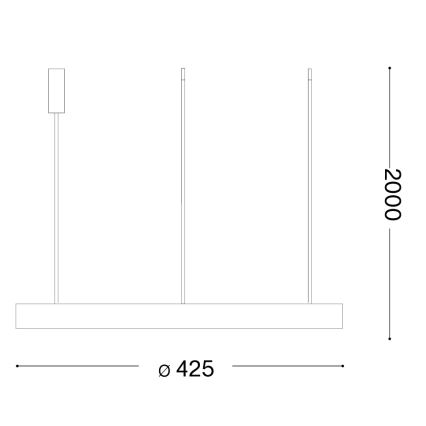 Ideal Lux - LED полилей на кабел GEMINI LED/36W/230V 4000K Ø 42,5 cm CRI 90 бял