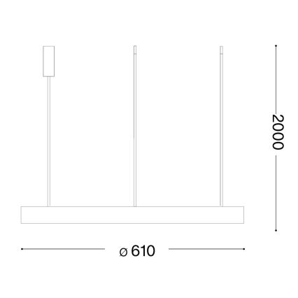Ideal Lux - LED полилей на кабел GEMINI LED/47W/230V 4000K Ø 61 см CRI 90, месинг