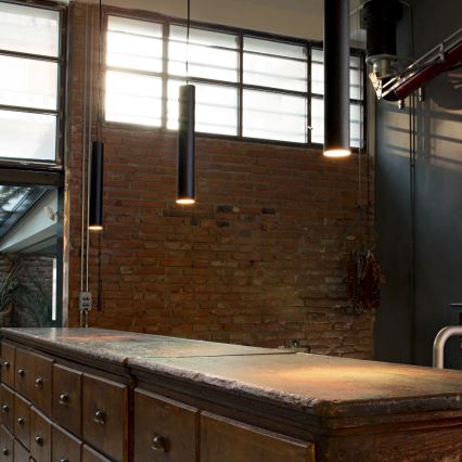 Ideal Lux - LED полилей на кабел LOOK 1xGU10/7W/230V CRI 90 Ø 6 см черен