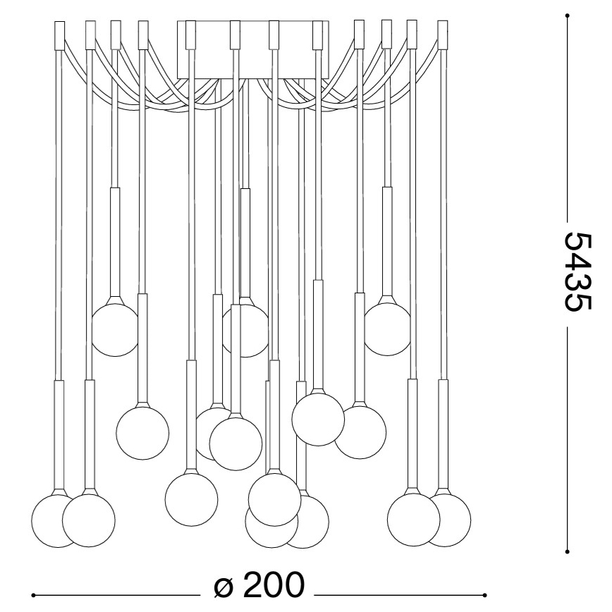 Ideal Lux - LED полилей на кабел LUCCIOLA 16xLED/16W/230V CRI 90 модел паяк черен