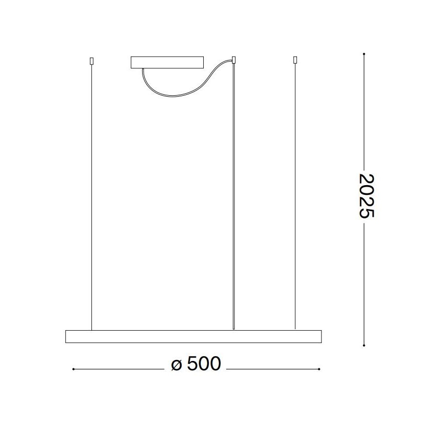 Ideal Lux - LED полилей на кабел ORACLE SLIM LED/29W/230V 3000K CRI 90 Ø 50 cm черен