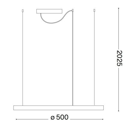 Ideal Lux - LED полилей с кабелно окачване ORACLE SLIM LED/29W/230V 3000K CRI 90 Ø 50 см бял