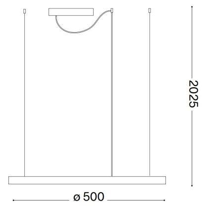 Ideal Lux - LED полилей на кабел ORACLE SLIM LED/29W/230V 4000K CRI 90 Ø 50 см черен