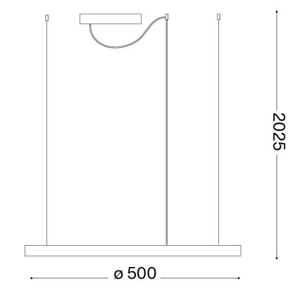 Ideal Lux - LED полилей на кабел ORACLE SLIM LED/29W/230V 4000K CRI 90 Ø 50 cm златист