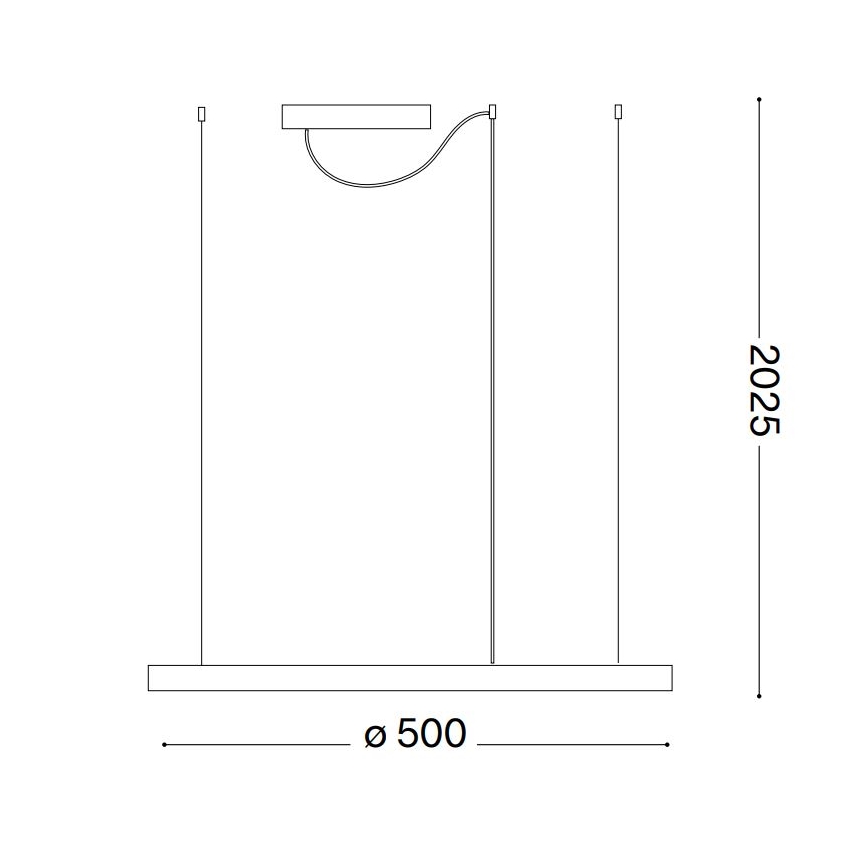 Ideal Lux - LED полилей на кабел ORACLE SLIM LED/29W/230V 4000K CRI 90 диам. 50 см бял