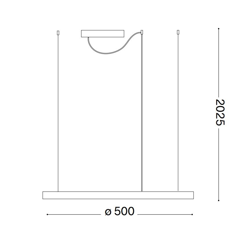 Ideal Lux - LED полилей на кабел ORACLE SLIM LED/29W/230V 4000K CRI 90 диам. 50 см бял