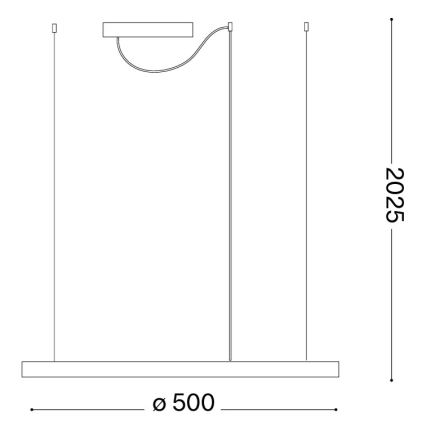 Ideal Lux - LED полилей на кабел ORACLE SLIM LED/29W/230V 3000K CRI 90 Ø 50 cm, златен