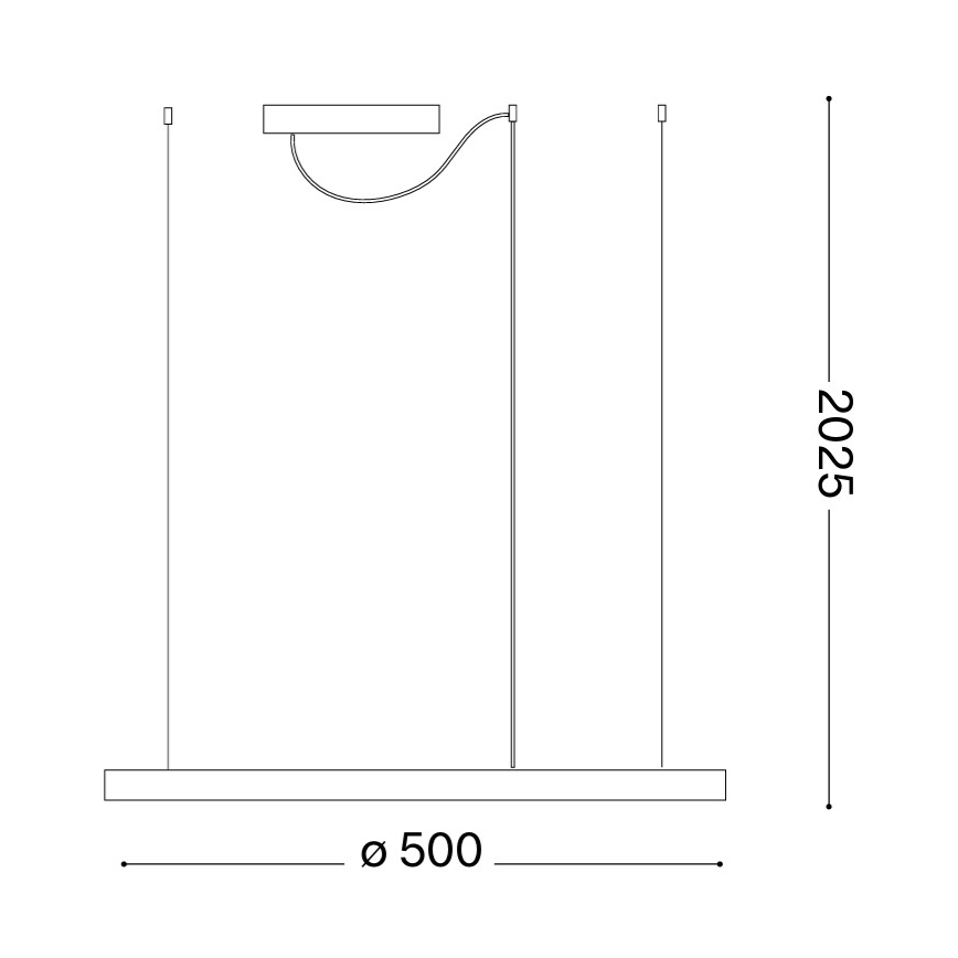 Ideal Lux - LED полилей на кабел ORACLE SLIM LED/29W/230V 3000K CRI 90 Ø 50 cm, златен