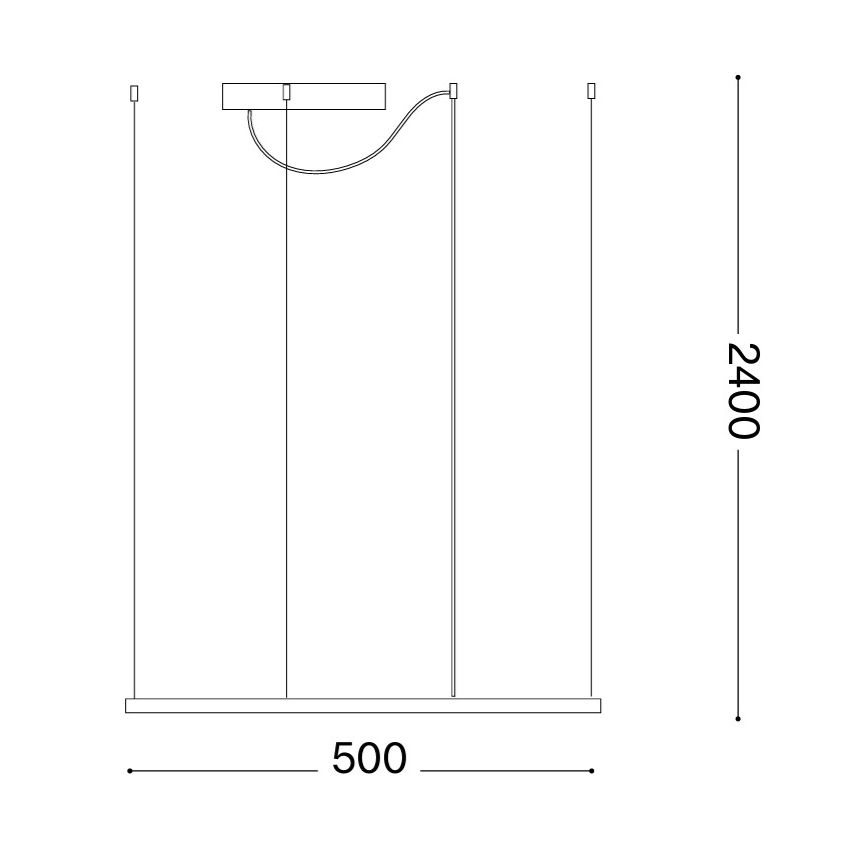 Ideal Lux - LED полилей на стоманено въже ORACLE SLIM LED/33W/230V 3000K CRI 90 50x50 см златен