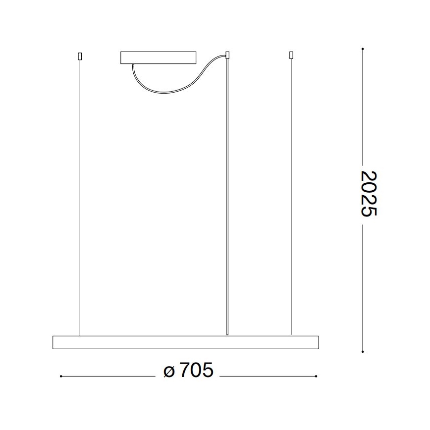 Ideal Lux - LED полилей на кабел ORACLE SLIM LED/37W/230V 2700K CRI 90 Ø 70 cm черен