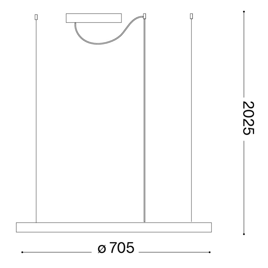Ideal Lux - LED люстра на кабел ORACLE SLIM LED/37W/230V 3000K CRI 90 Ø 70 см златиста
