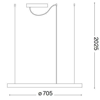 Ideal Lux - LED полилей на кабел ORACLE SLIM LED/37W/230V 4000K CRI 90 Ø 70 см бял