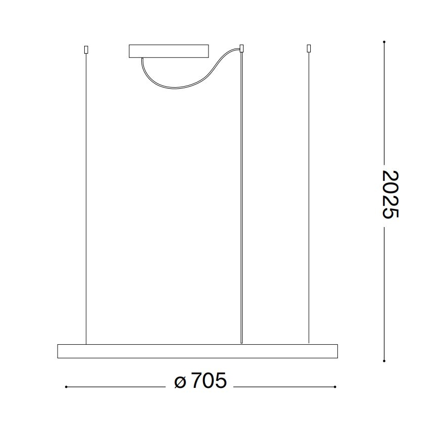 Ideal Lux - LED полилей на кабел ORACLE SLIM LED/37W/230V 4000K CRI 90 Ø 70 см бял