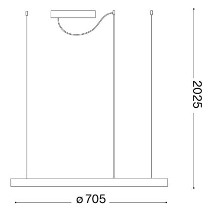 Ideal Lux - LED полилей на кабел ORACLE SLIM LED/37W/230V 3000K CRI 90 pr. 70 cm златен