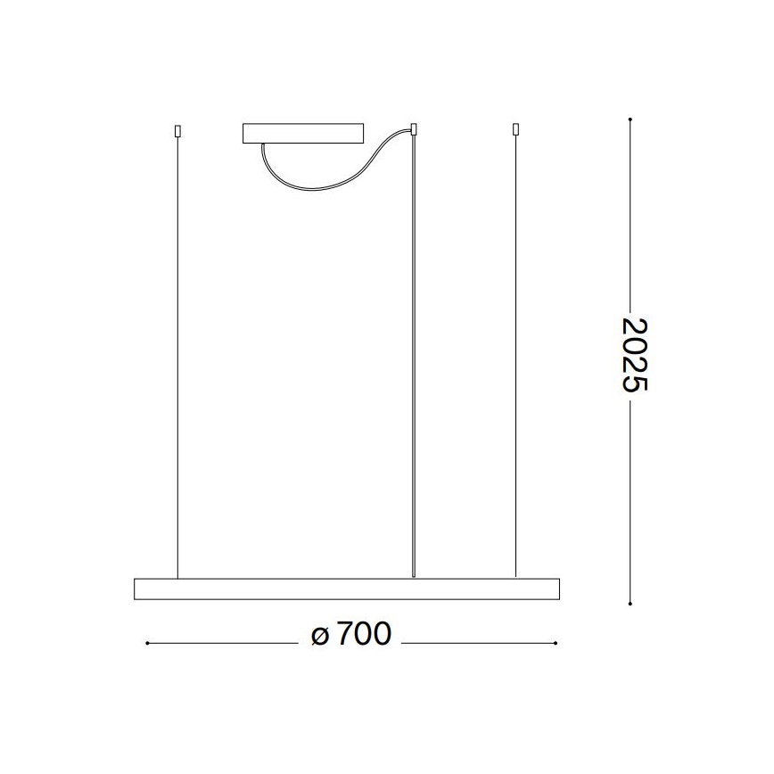 Ideal Lux - LED димируем полилей на кабел ORACLE SLIM LED/40W/230V 3000K CRI 90 Ø 70 см бял