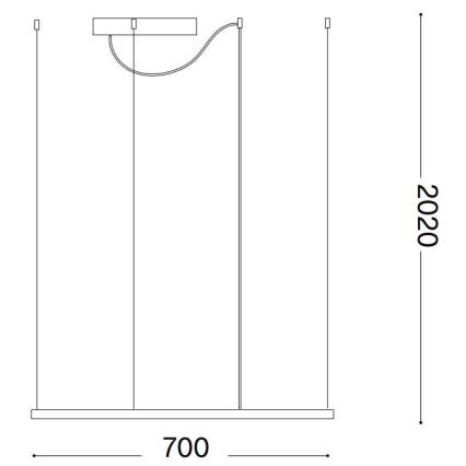 Ideal Lux - LED полилей на кабел ORACLE SLIM LED/44W/230V 3000K CRI 90 70x70 cm бял