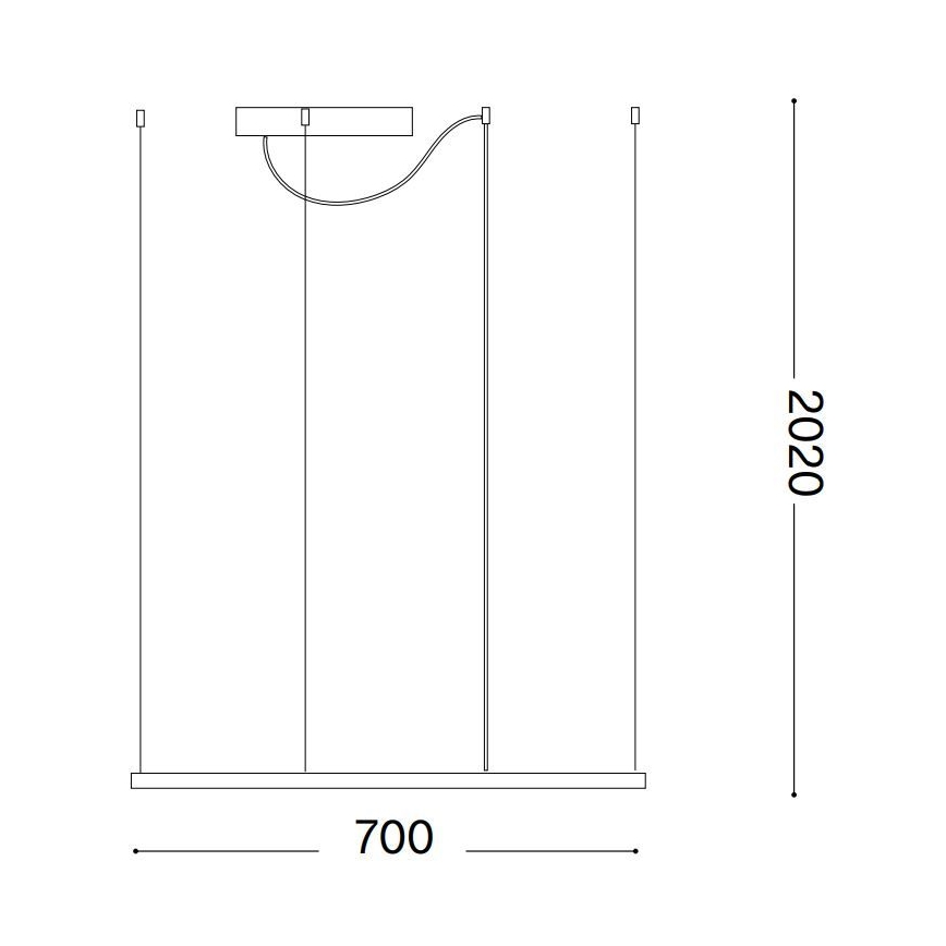 Ideal Lux - LED полилей на кабел ORACLE SLIM LED/44W/230V 3000K CRI 90 70x70 cm бял