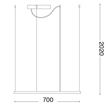 Ideal Lux - LED полилей на кабел ORACLE SLIM LED/44W/230V 3000K CRI 90 70x70 см черен