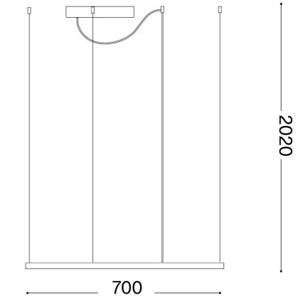 Ideal Lux - LED висящ полилей на кабел ORACLE SLIM LED/44W/230V 3000K CRI 90 70x70 см златист