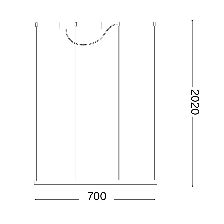 Ideal Lux - LED висящ полилей на кабел ORACLE SLIM LED/44W/230V 3000K CRI 90 70x70 см златист