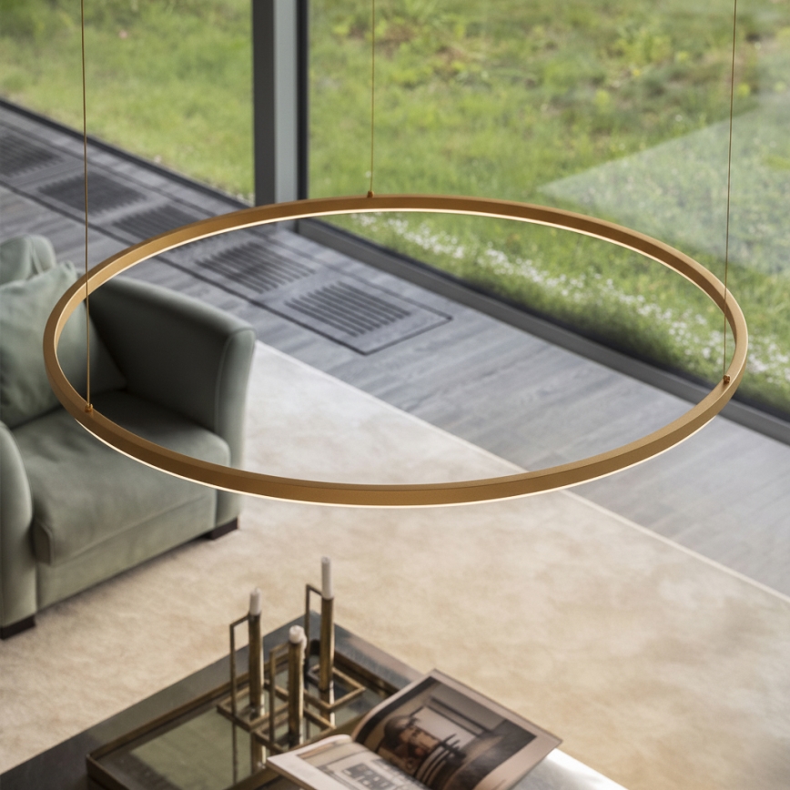 Ideal Lux - LED полилей на кабел ORACLE SLIM LED/53W/230V 3000K CRI 90 Ø 90 см, златист