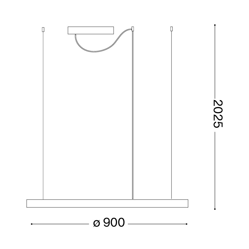 Ideal Lux - LED полилей на кабел ORACLE SLIM LED/53W/230V 3000K CRI 90 Ø 90 см, златист
