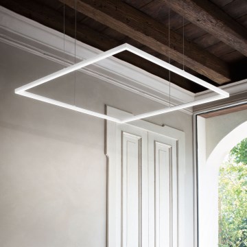 Ideal Lux - LED полилей на кабел ORACLE SLIM LED/53W/230V 3000K CRI 90 90x90 cm бял