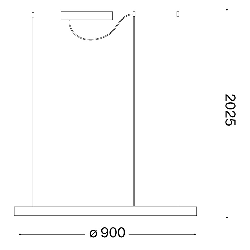 Ideal Lux - LED полилей на трос ORACLE SLIM LED/53W/230V 3000K CRI 90 Ø 90 см златист