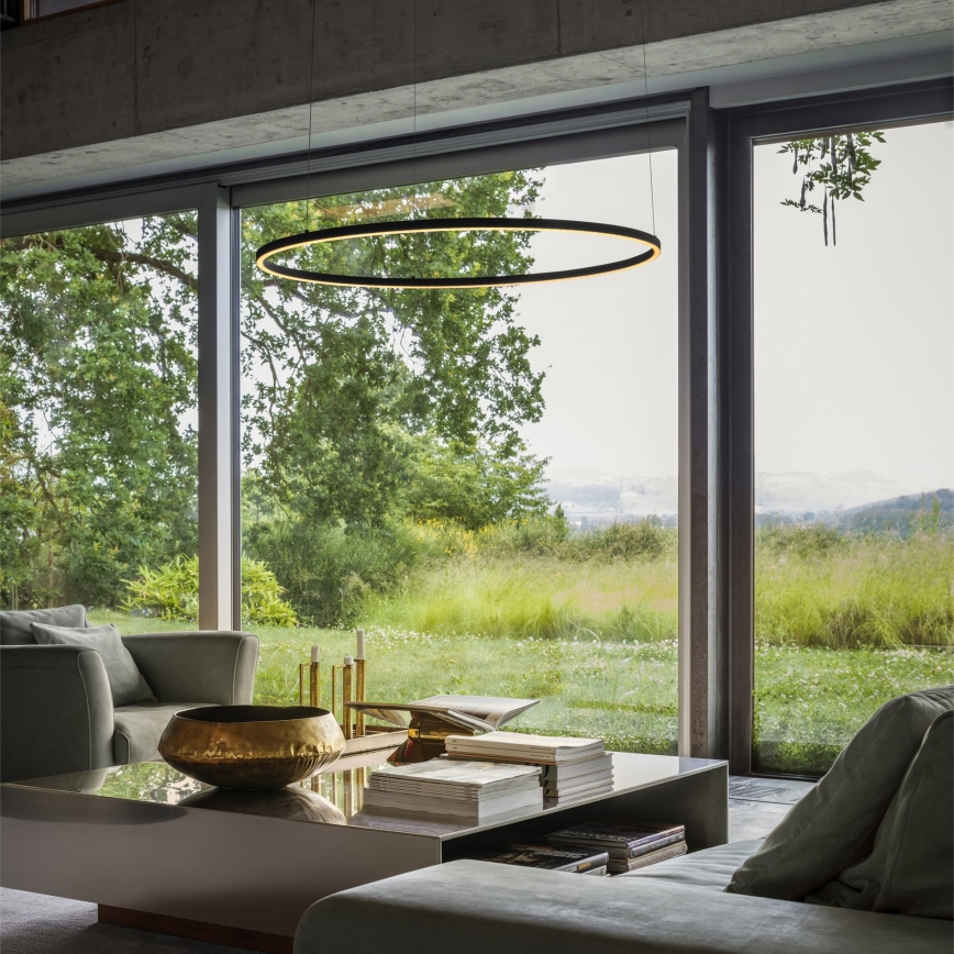 Ideal Lux - LED подвесен полилей на кабел ORACLE SLIM LED/53W/230V 4000K CRI 90 Ø 90 см черен