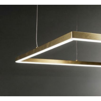 Ideal Lux - LED полилей с кабелно окачване ORACLE SLIM LED/53W/230V 3000K CRI 90 90x90 см златист