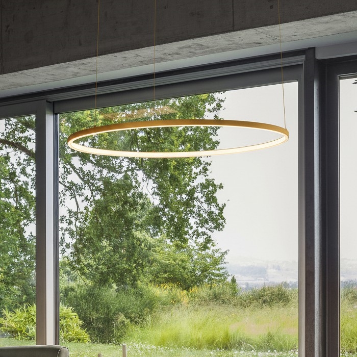 Ideal Lux - LED полилей на кабел ORACLE SLIM LED/83W/230V 3000K CRI 90 Ø 150 cm златист