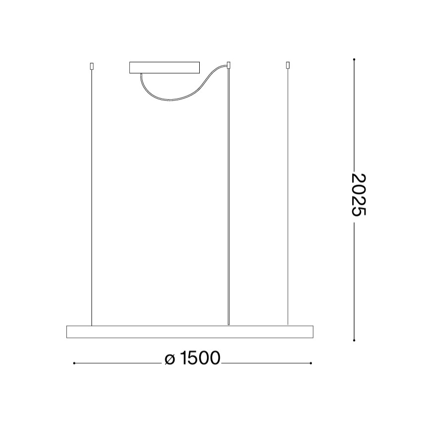Ideal Lux - LED полилей на кабел ORACLE SLIM LED/83W/230V 4000K, диаметър 150 см, златист