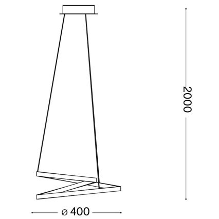 Ideal Lux - LED полилей на кабел OZ LED/38W/230V, диаметър 40 см, CRI 90, златист цвят