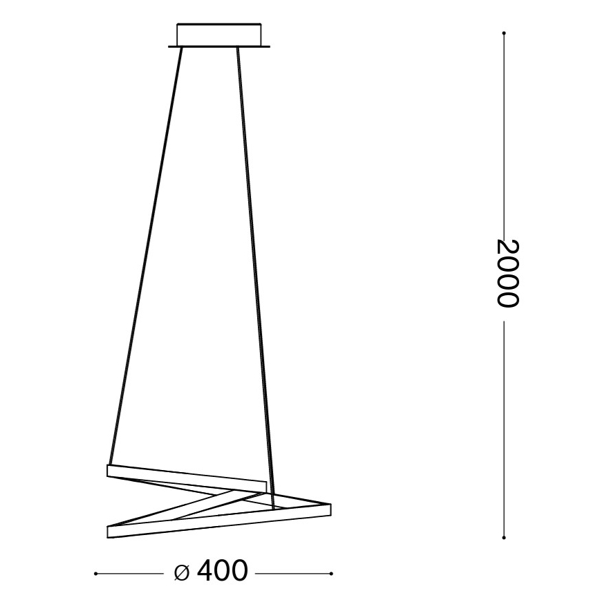 Ideal Lux - LED полилей на кабел OZ LED/38W/230V, диаметър 40 см, CRI 90, златист цвят
