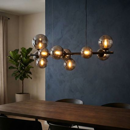 Ideal Lux - LED полилей на кабел PERLAGE 10xG9/3W/230V 81 см черно/опушено черно