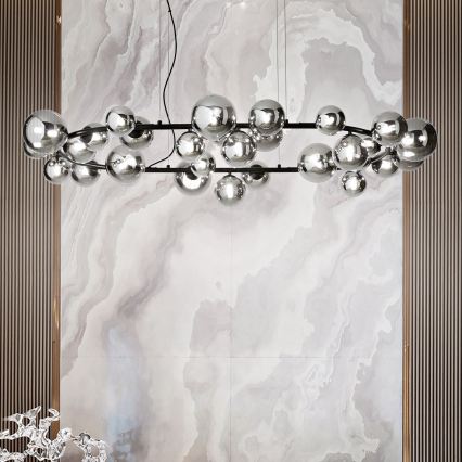 Ideal Lux - LED полилей на кабел PERLAGE 30xG9/3W/230V 143 cm черен/димно черен