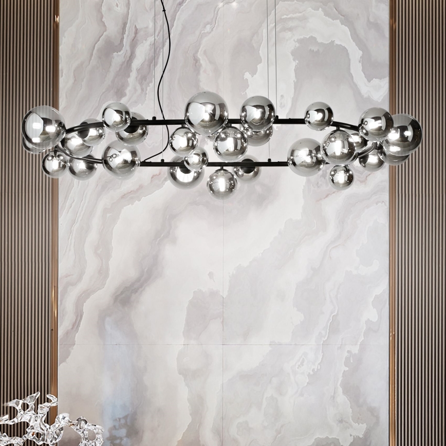 Ideal Lux - LED полилей на кабел PERLAGE 30xG9/3W/230V 143 cm черен/димно черен