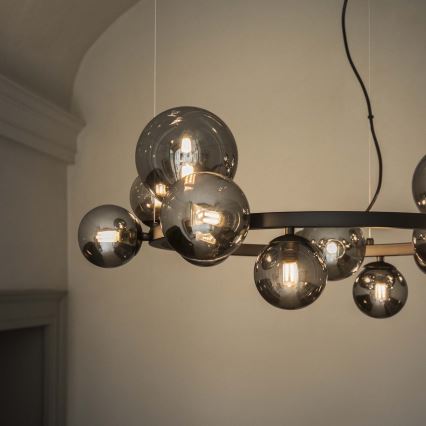 Ideal Lux - LED полилей на кабел PERLAGE 30xG9/3W/230V 143 cm черен/димно черен
