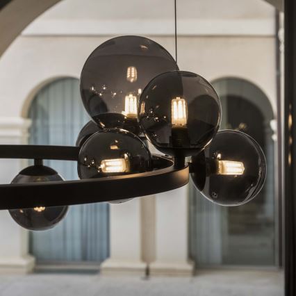 Ideal Lux - LED полилей на кабел PERLAGE 30xG9/3W/230V 143 cm черен/димно черен