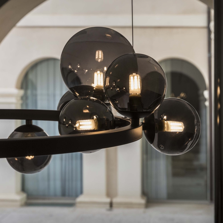 Ideal Lux - LED полилей на кабел PERLAGE 30xG9/3W/230V 143 cm черен/димно черен