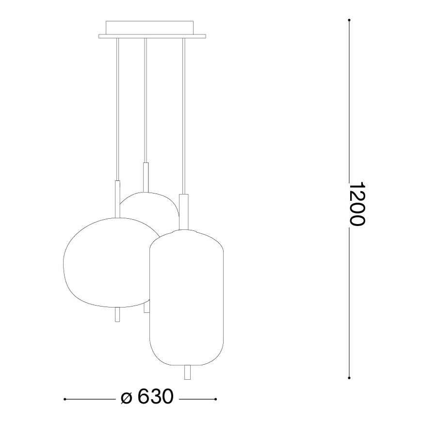 Ideal Lux - LED полилей на кабел UMILE LED/55W/230V Ø 63 cm CRI 90 месинг/бял
