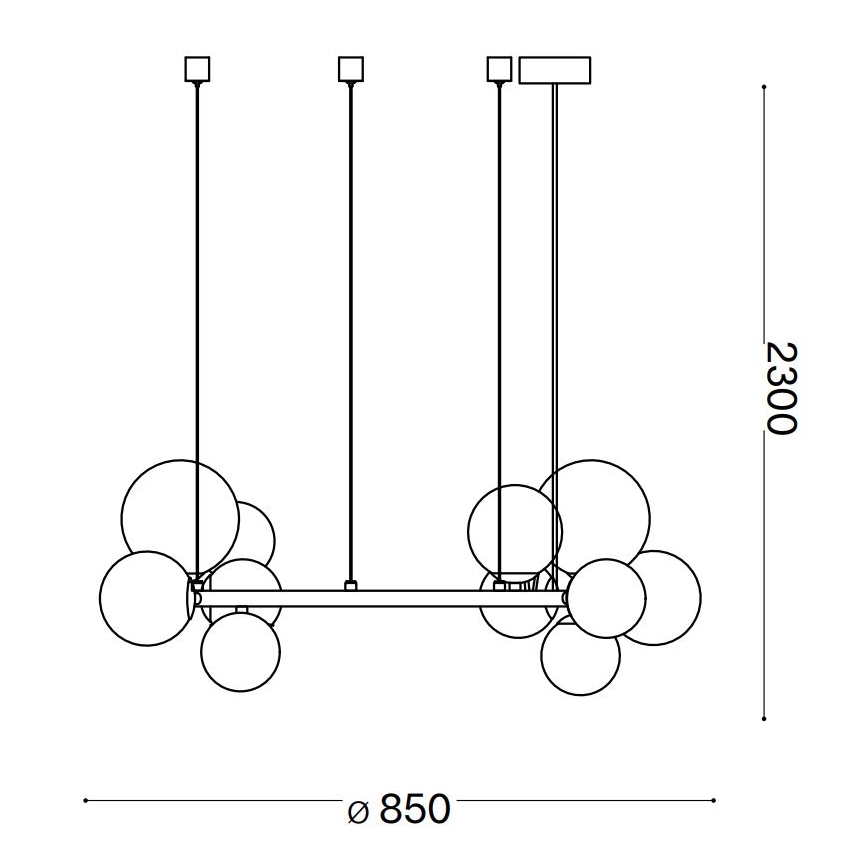 Ideal Lux - LED полилей на кабел PERLAGE 14xG9/3W/230V Ø 85 см златисто/димчато бежово