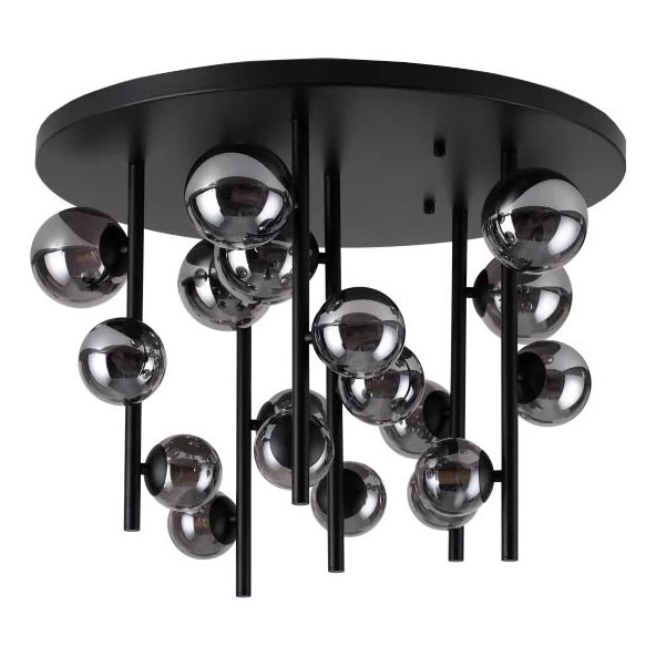 Ideal Lux - LED Полилей PERLAGE 18xG9/3W/230V Ø 70 см черен/опушен