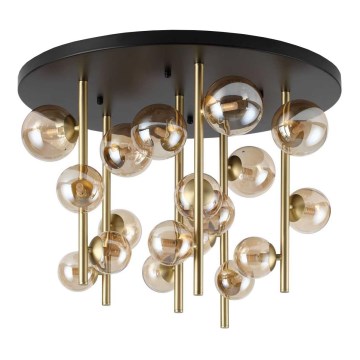 Ideal Lux - LED Полилей PERLAGE 18xG9/3W/230V Ø 70 см златист/опушен